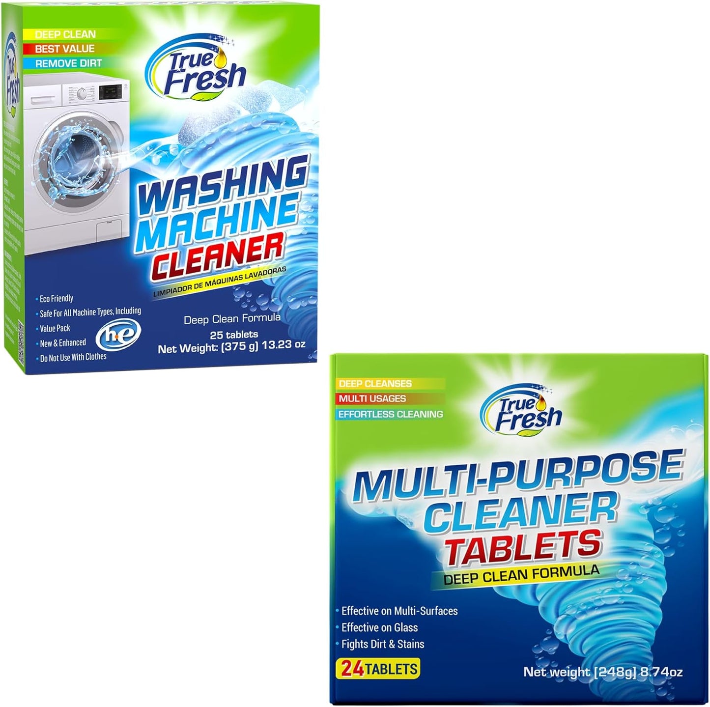 Ultimate Deep Clean Combo: 25 Washing Machine & 24 Surface Tablets