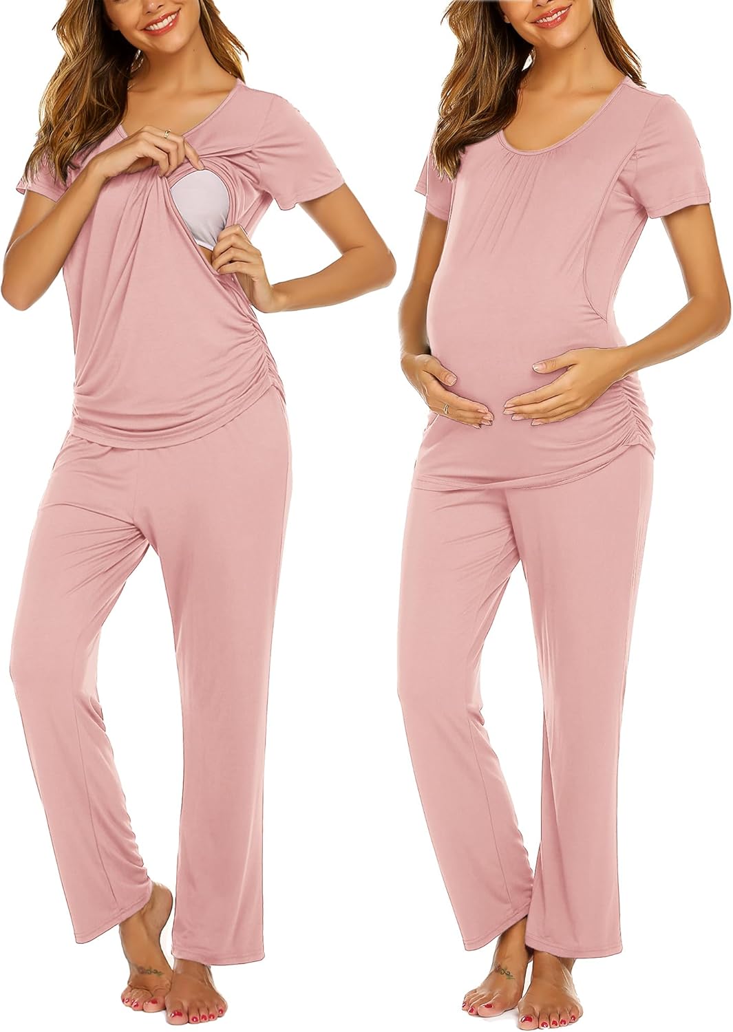 Ekouaer Womens Nursing Pajamas for Comfortable Breastfeeding