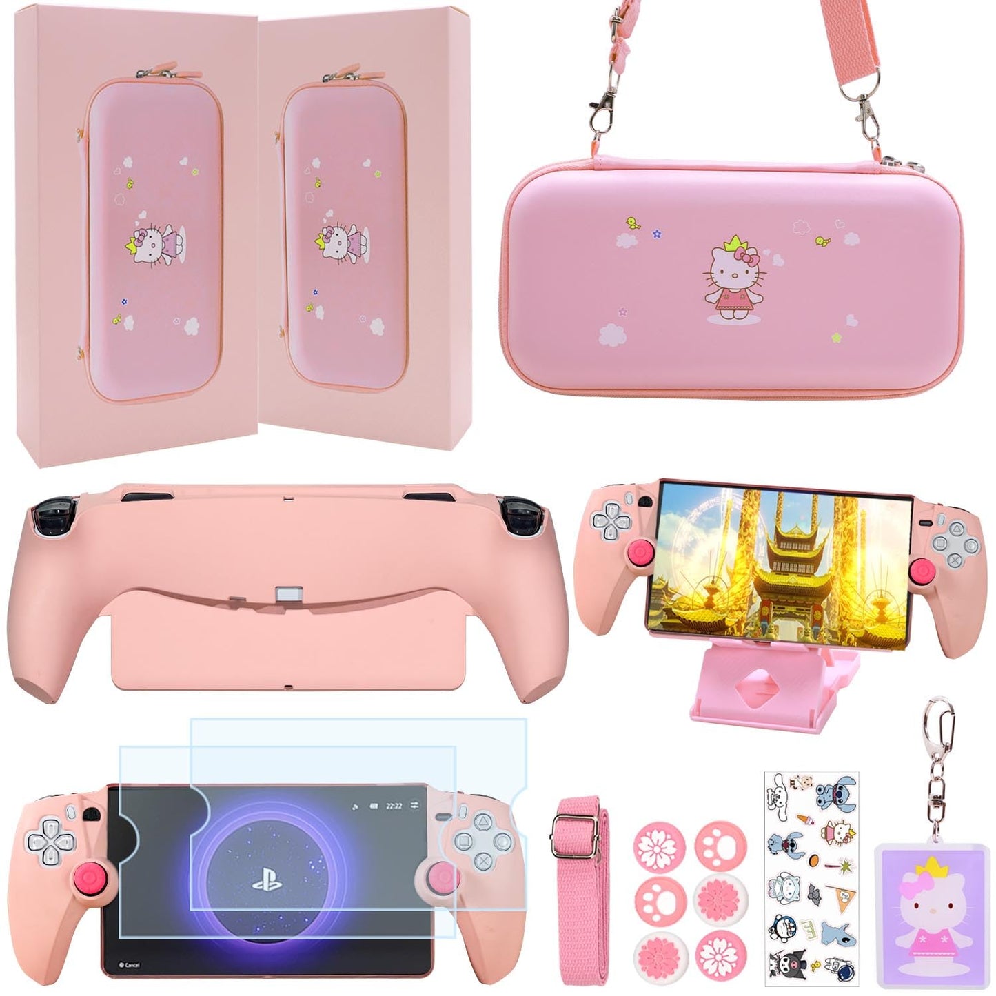 GUTIAL Accessories Kit for PS Portal - Cute Pink Bundle for Girls