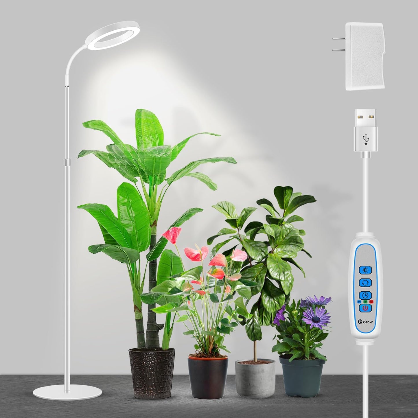 Garpsen Grow Light with Stand - Full Spectrum LED Plant Lamp