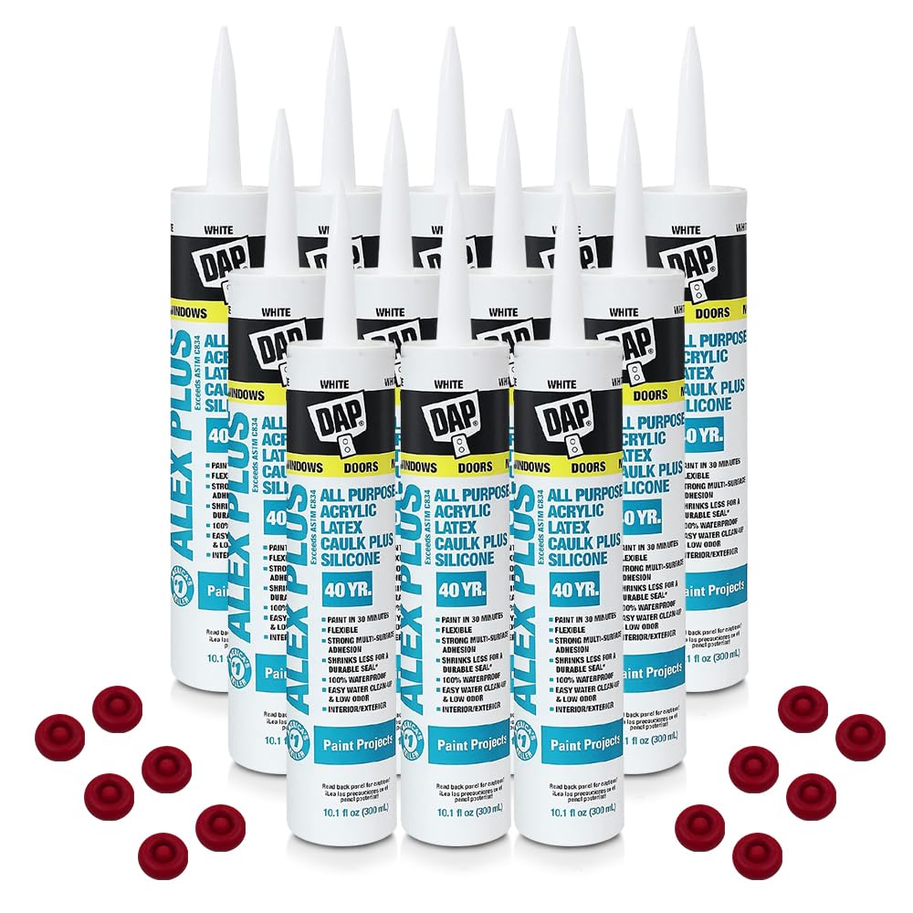 SchayCo 12 Pack Caulk Saver Caps with DAP 18152 Caulk