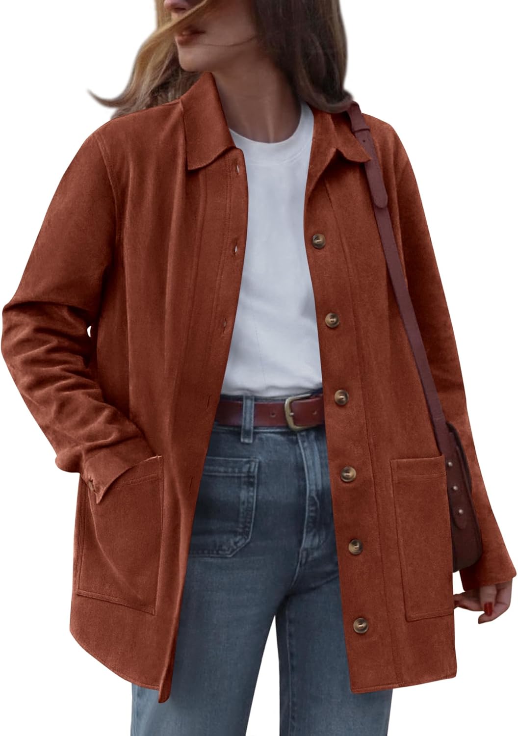 Faux Suede Jacket Women Stylish Fall Fashion Outerwear 2025