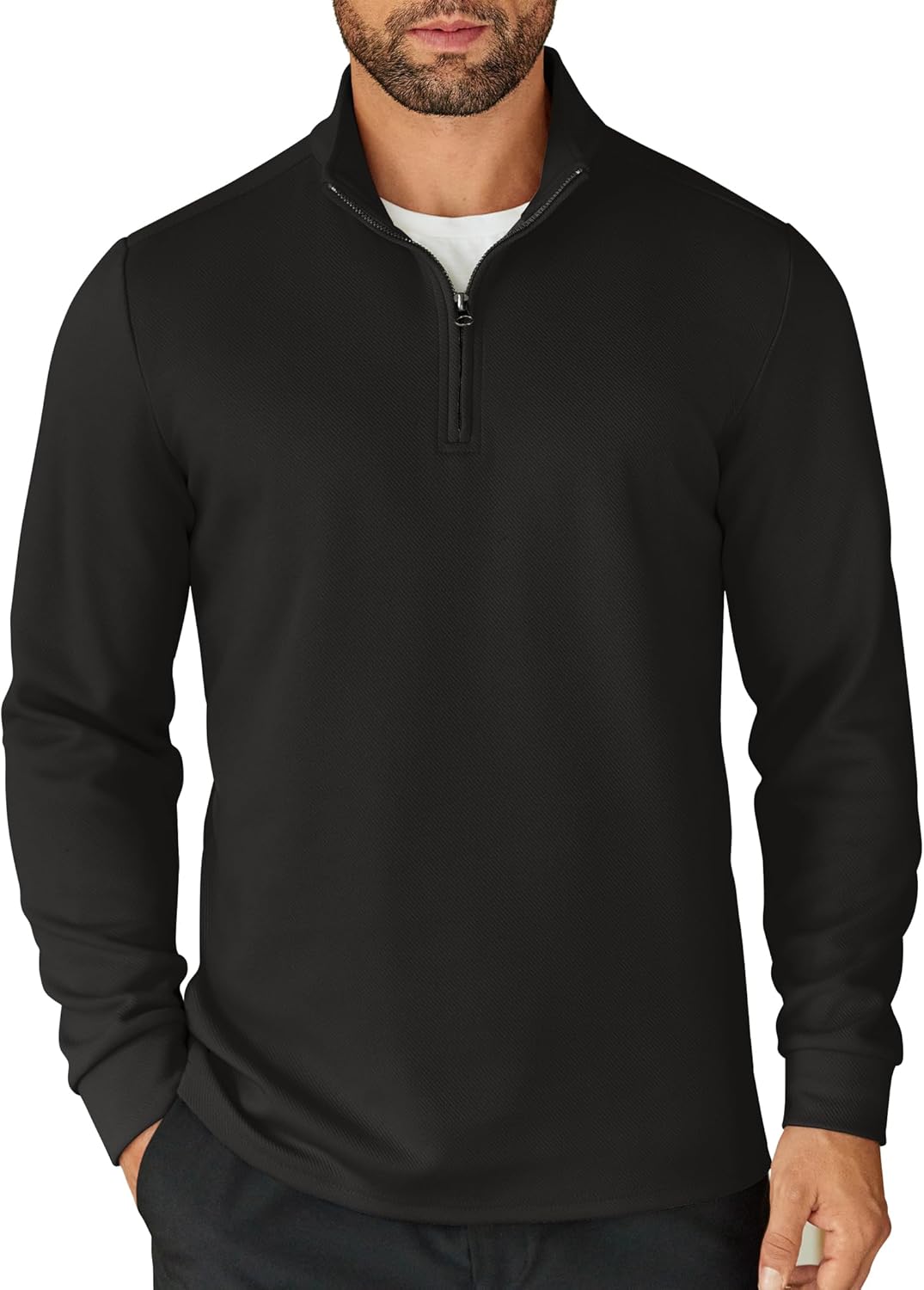 COOFANDY Men's Quarter Zip Pullover Lightweight Mock Neck Shirt