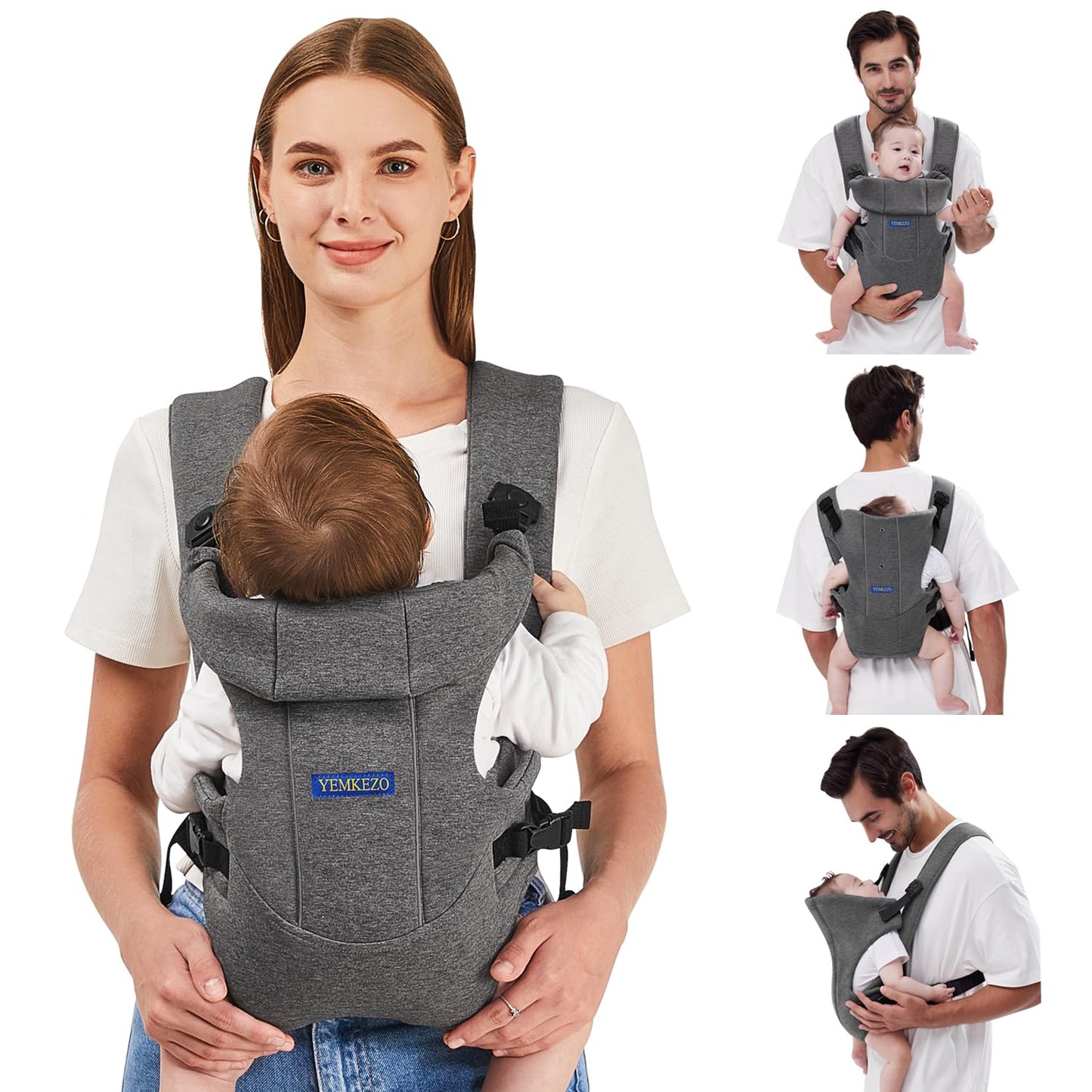 YEMKEZO Ergonomic Baby Carrier - Newborn to Toddler Comfort
