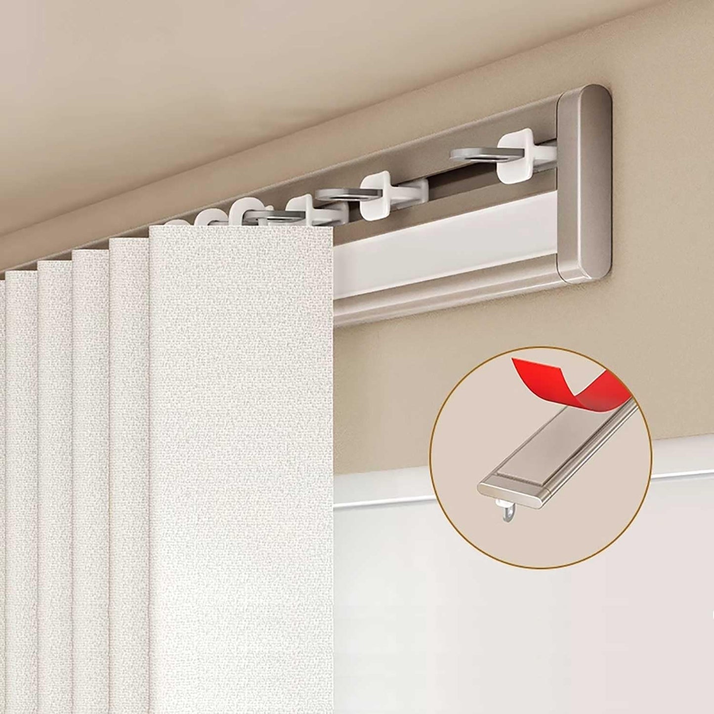 Easy Install Gold Shower Curtain Tracks - Side Mount