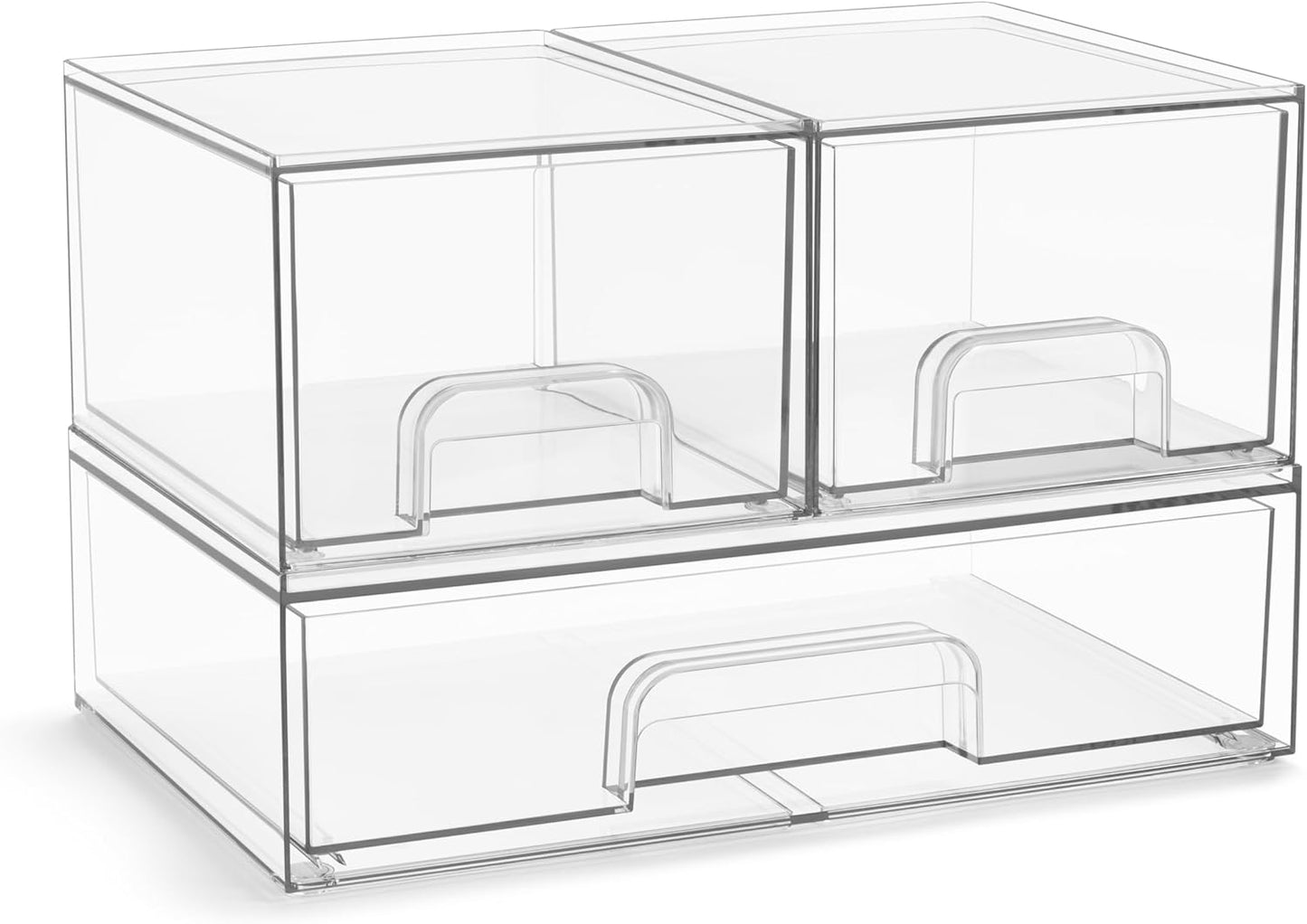 Sorbus Acrylic Storage Containers - Stackable Organizers Set