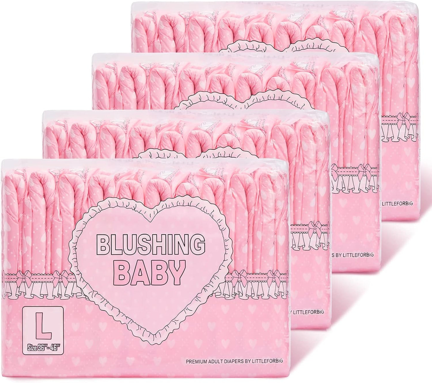 Littleforbig Blushing Baby Adult Diapers - Absorbent 40pc Set!