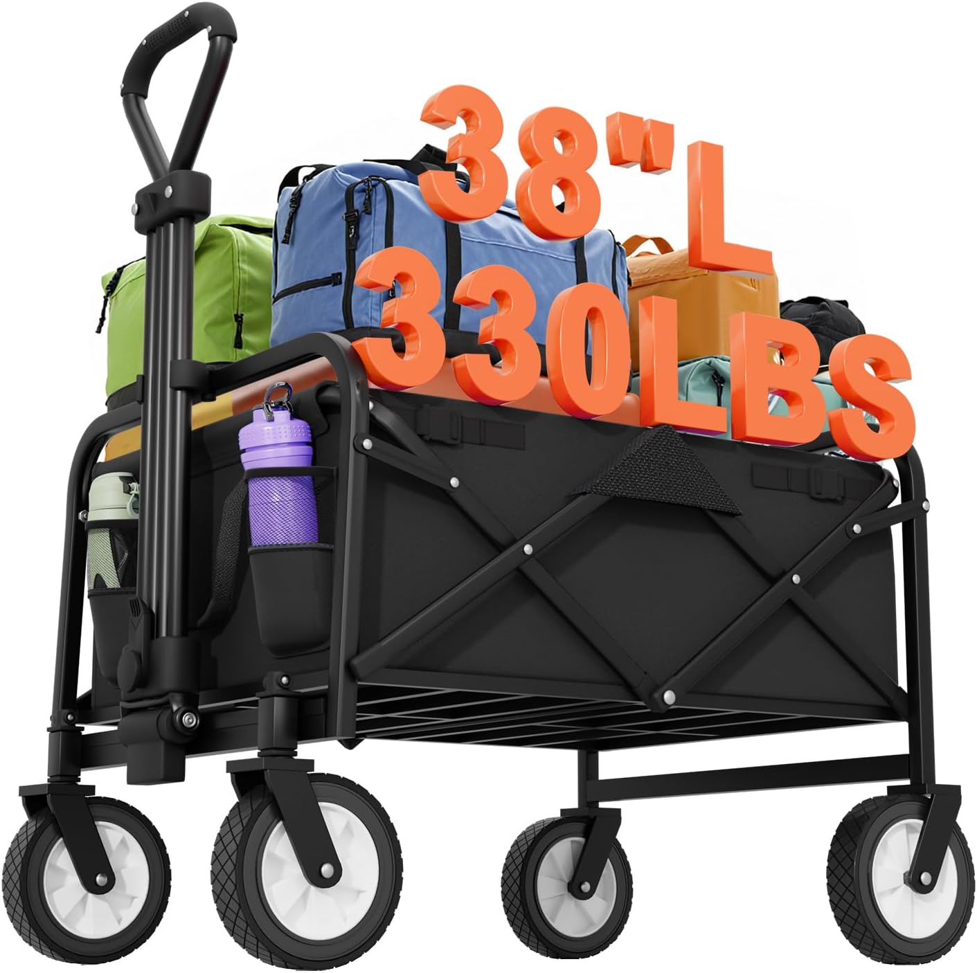 38 Collapsible Wagon with Large Capacity for Beach and Garden
