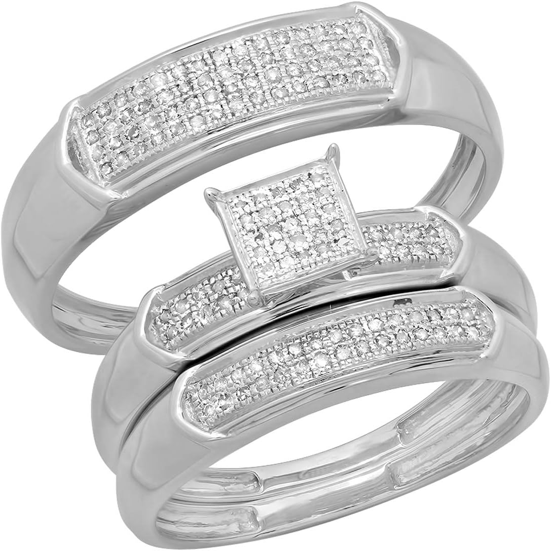 Dazzlingrock Collection 0.30 Cttw Round White Diamond Bridal Set