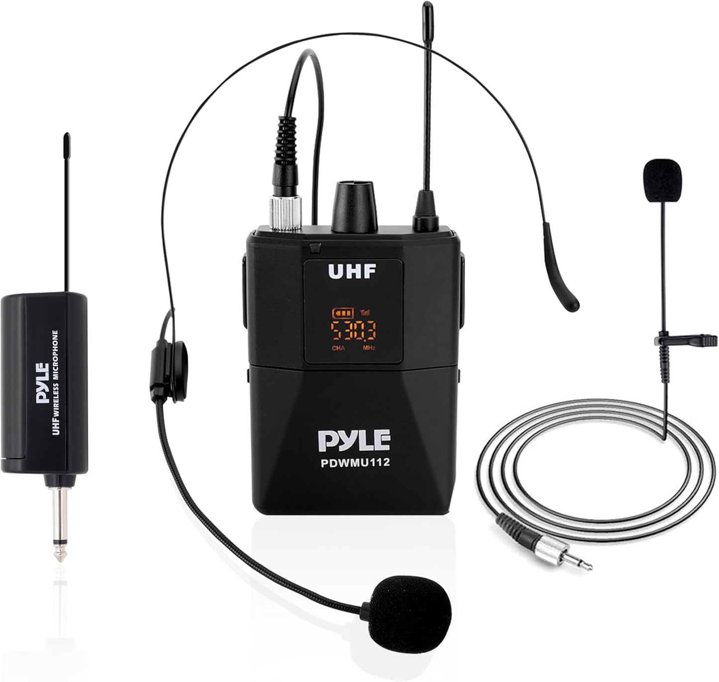 Pyle Wireless Microphone System - Professional Portable Set for Karaoke & Conferences