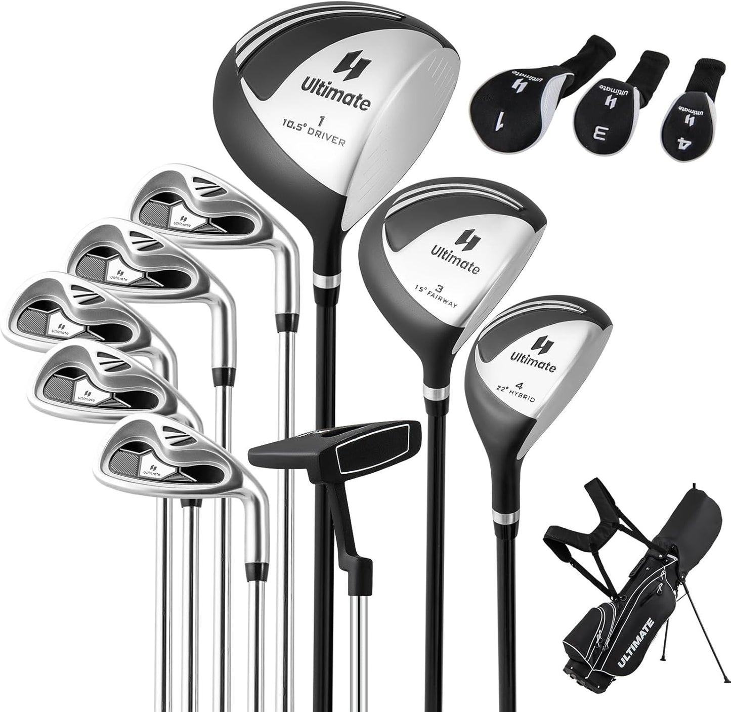 Complete Golf Clubs Set with Premium Driver, Irons & Putter