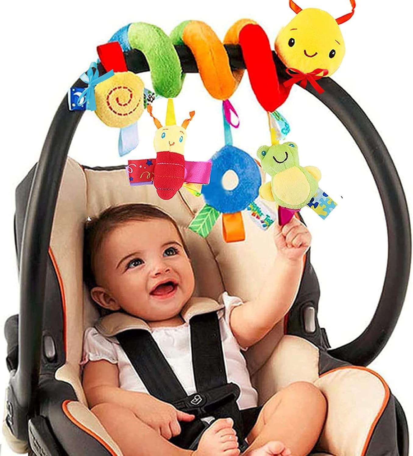 Insect Spiral Hanging Rattle Toy for Infant Bed