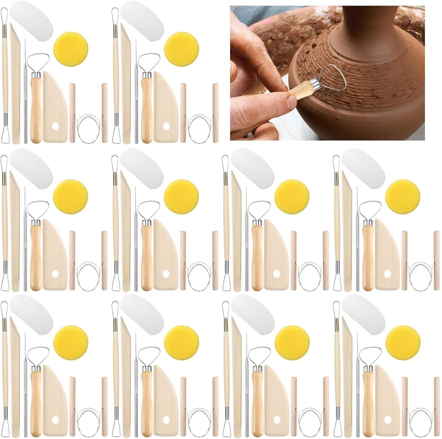 160 Pcs Pottery Tool Kit for Sculpting and Carving Projects
