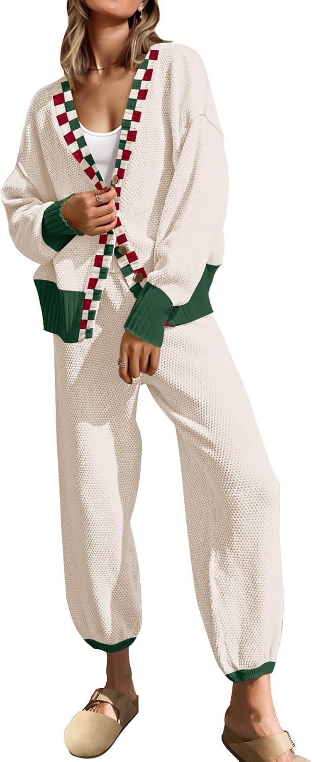 SAUKOLE Womens Two Piece Outfits Cozy Knit Sweater Set