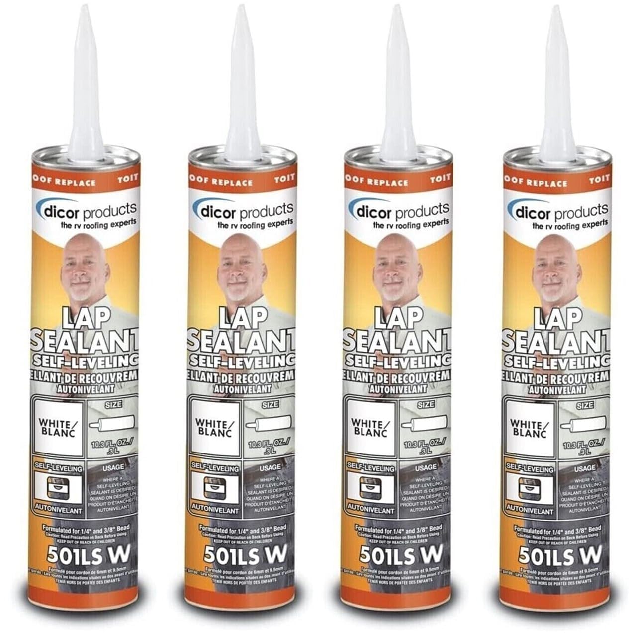 Dicor Self-Leveling Lap Sealant 4 Pack for Roofs and Vents