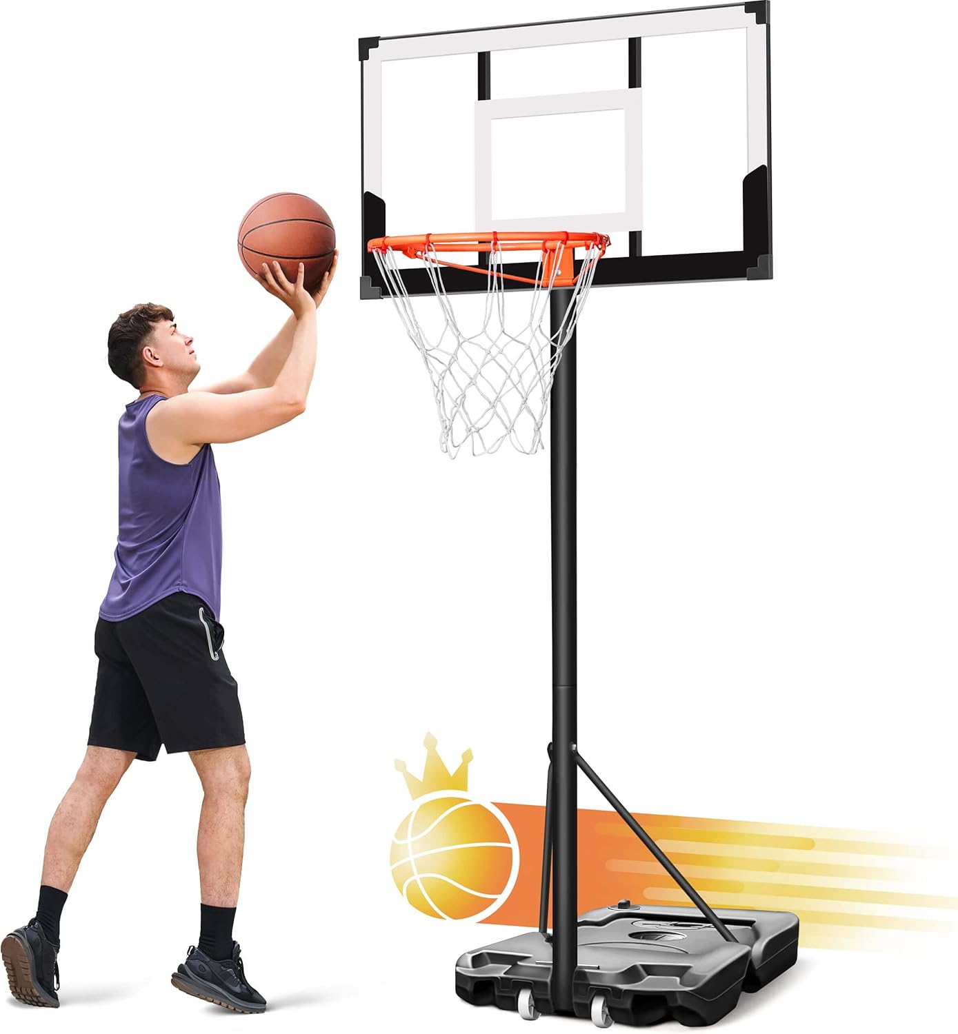 Aimking Basketball Hoop Outdoor Adjustable 3.3-10FT for All Ages