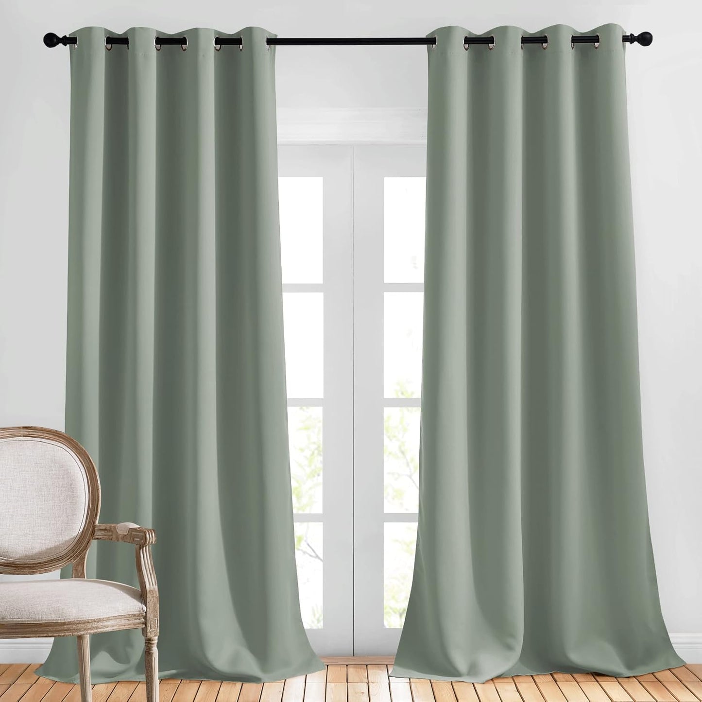 NICETOWN 95 in Long Bedroom Curtains - Grommet Top Thermal Drapes