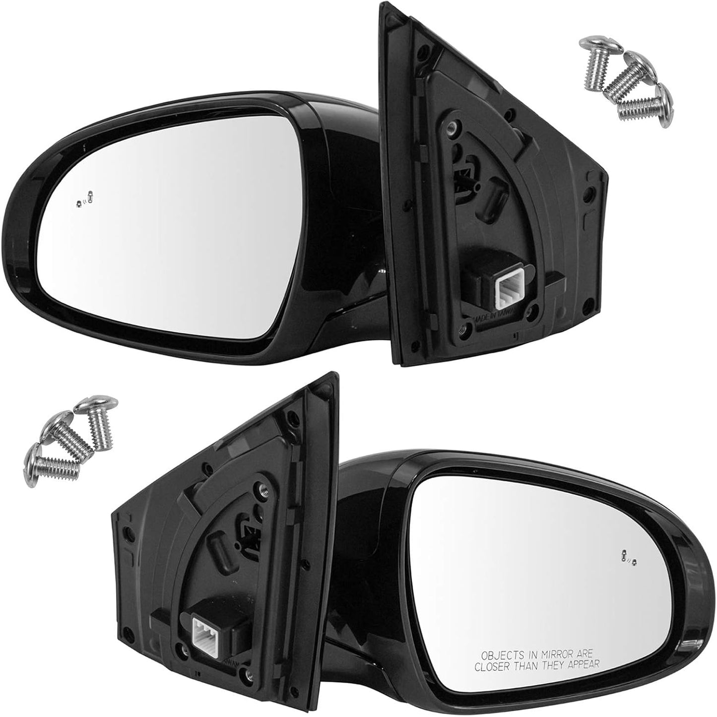 TRQ Power Heated Folding Mirror Set for 2017-2019 Kia Sportage