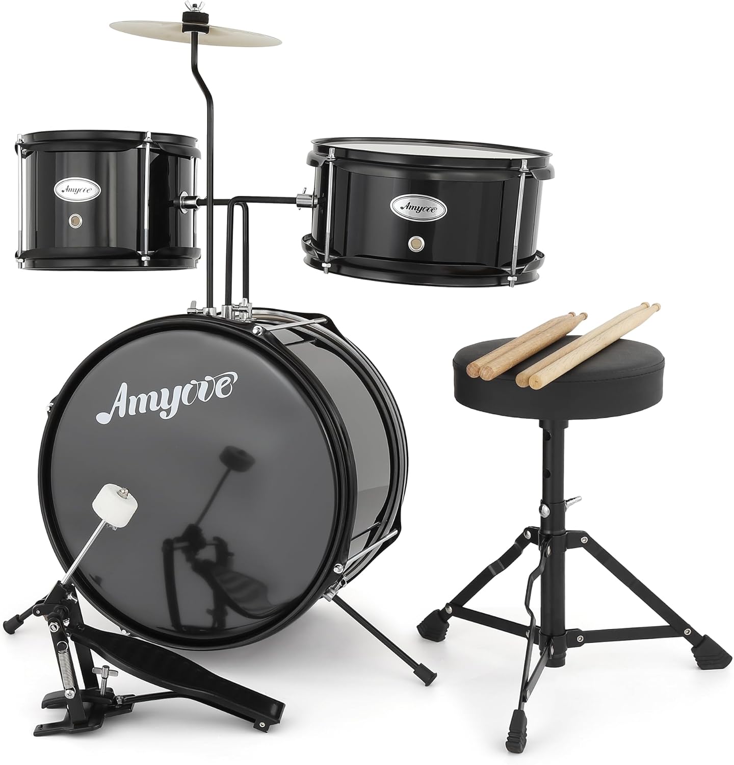 Senfot Drum Set for Beginners with Bass, Toms, and Cymbal