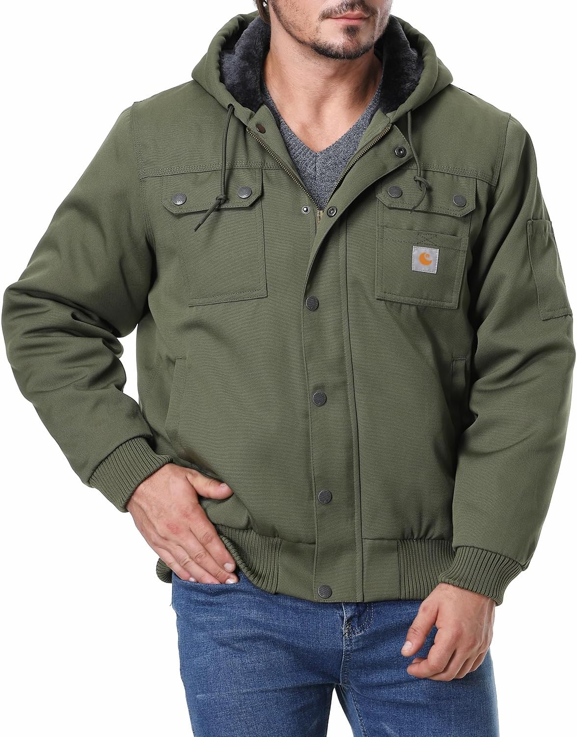Men's Fit Relaxed Work Coat Waterproof Fleece Lined Jacket