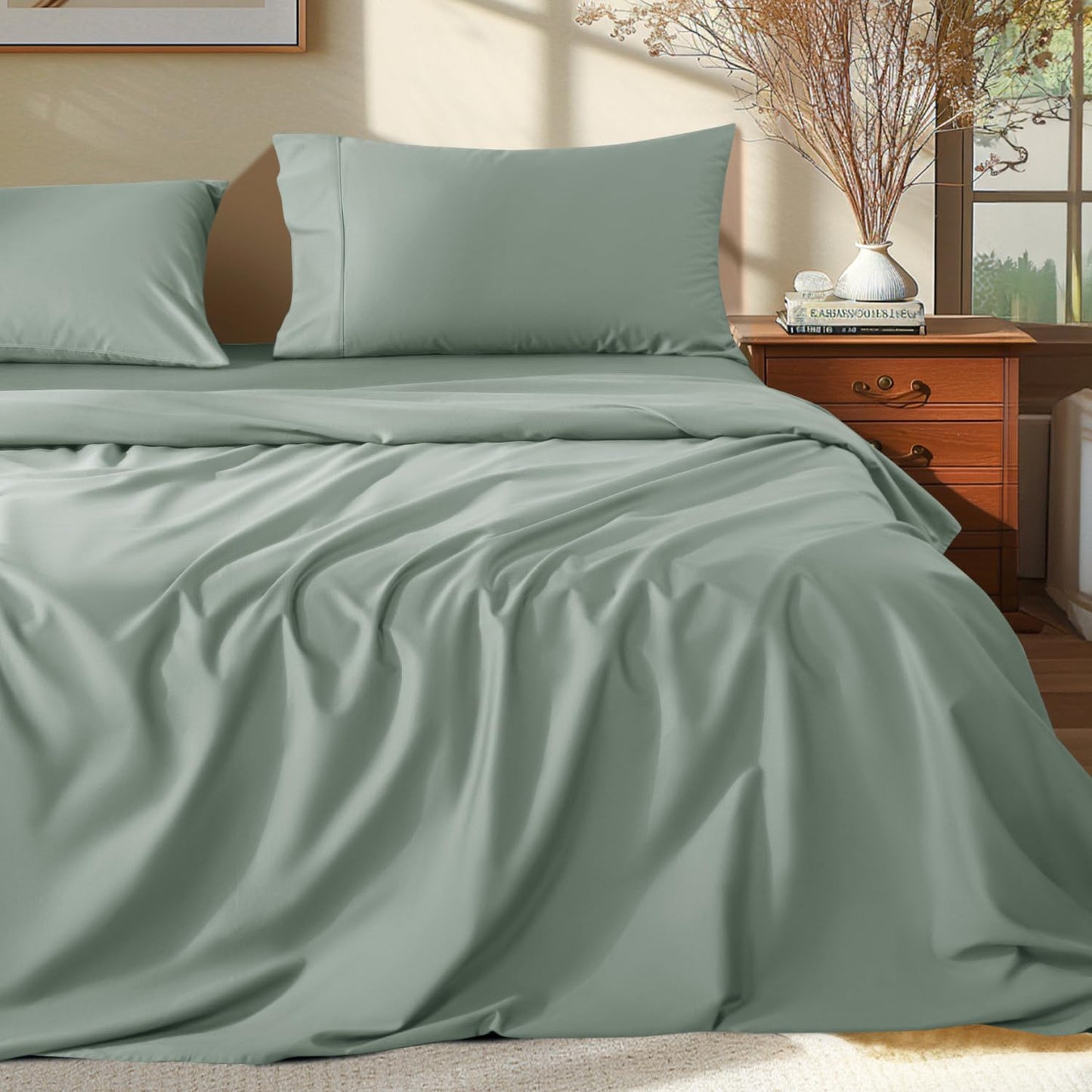 Luxury 100% Egyptian Cotton Queen Size Sheets Set for Comfort