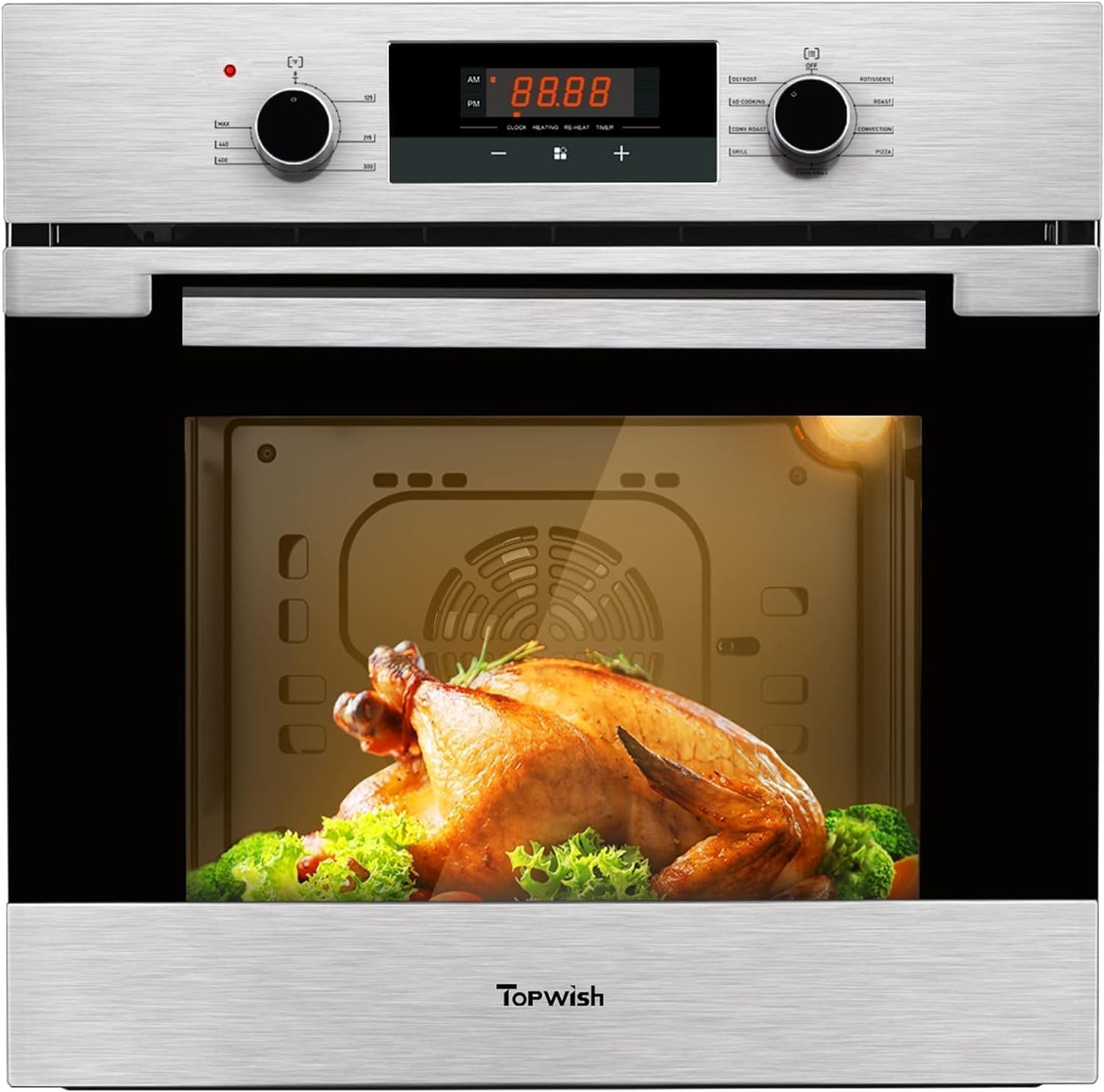 24 Inch Electric Wall Oven with Convection and 9 Functions