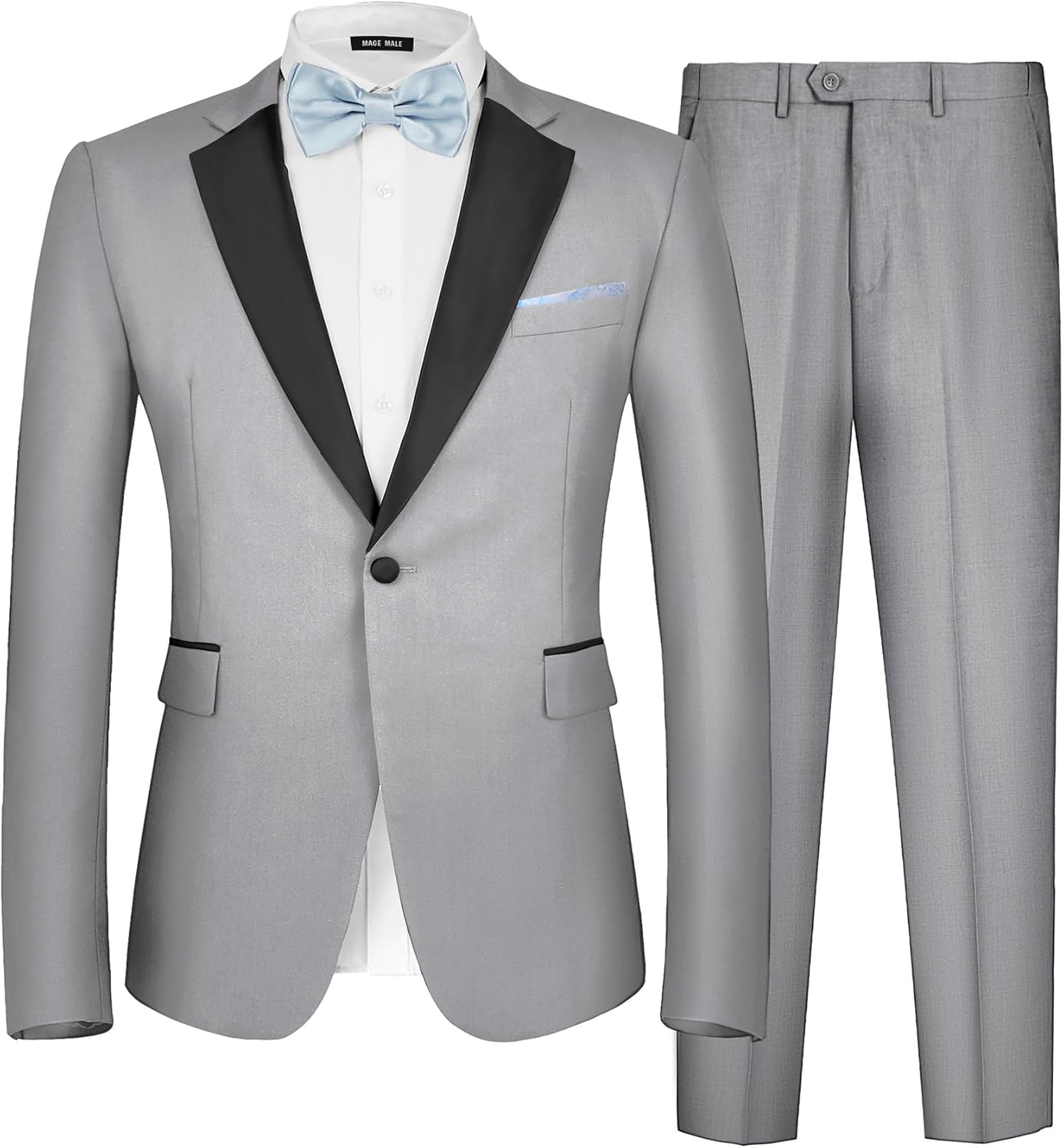 MAGE MALE Men's 2 Piece Suit for Weddings and Formal Events