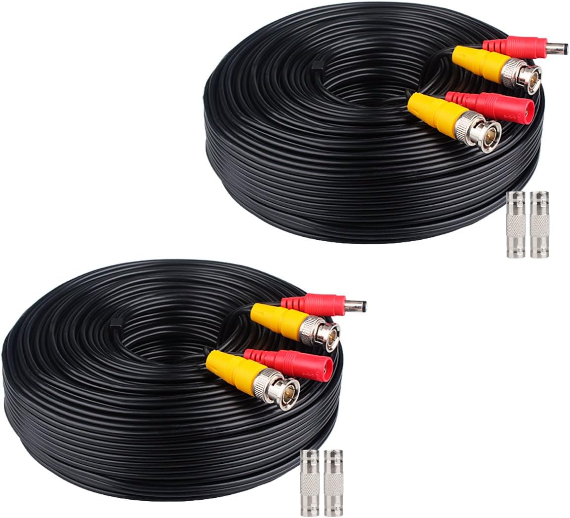 BNC Cable 2x200ft for 5MP HD CCTV DVR Surveillance Systems