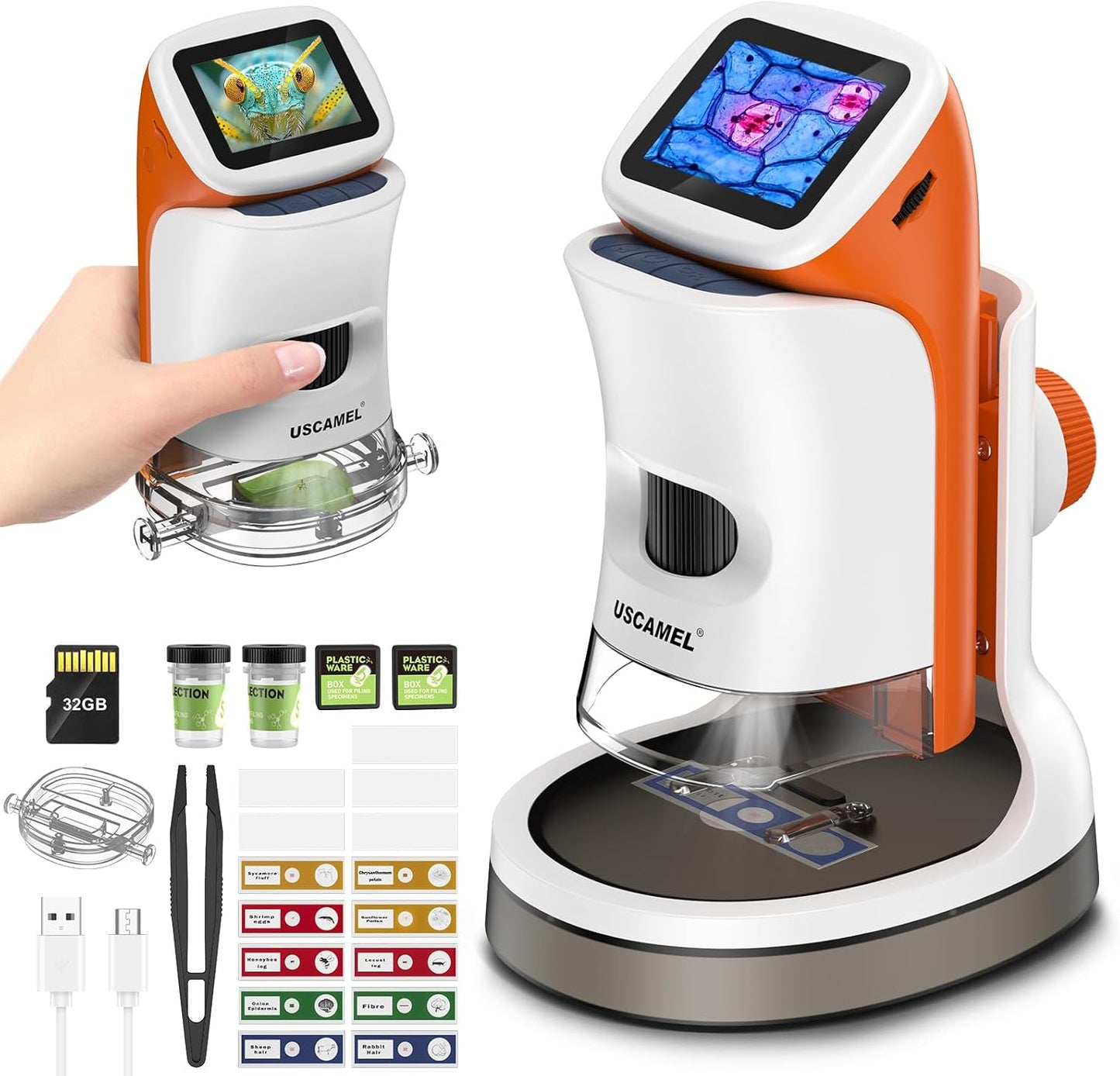 USCAMEL Handheld Microscope for Kids: 1000x Digital Fun