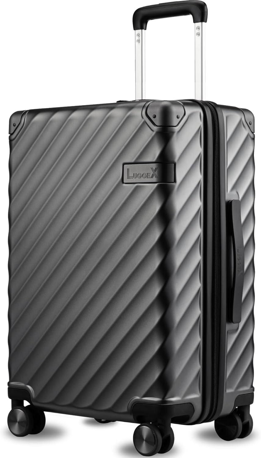 LUGGEX Luggage with Spinner Wheels: Durable 21 Inch Carry On