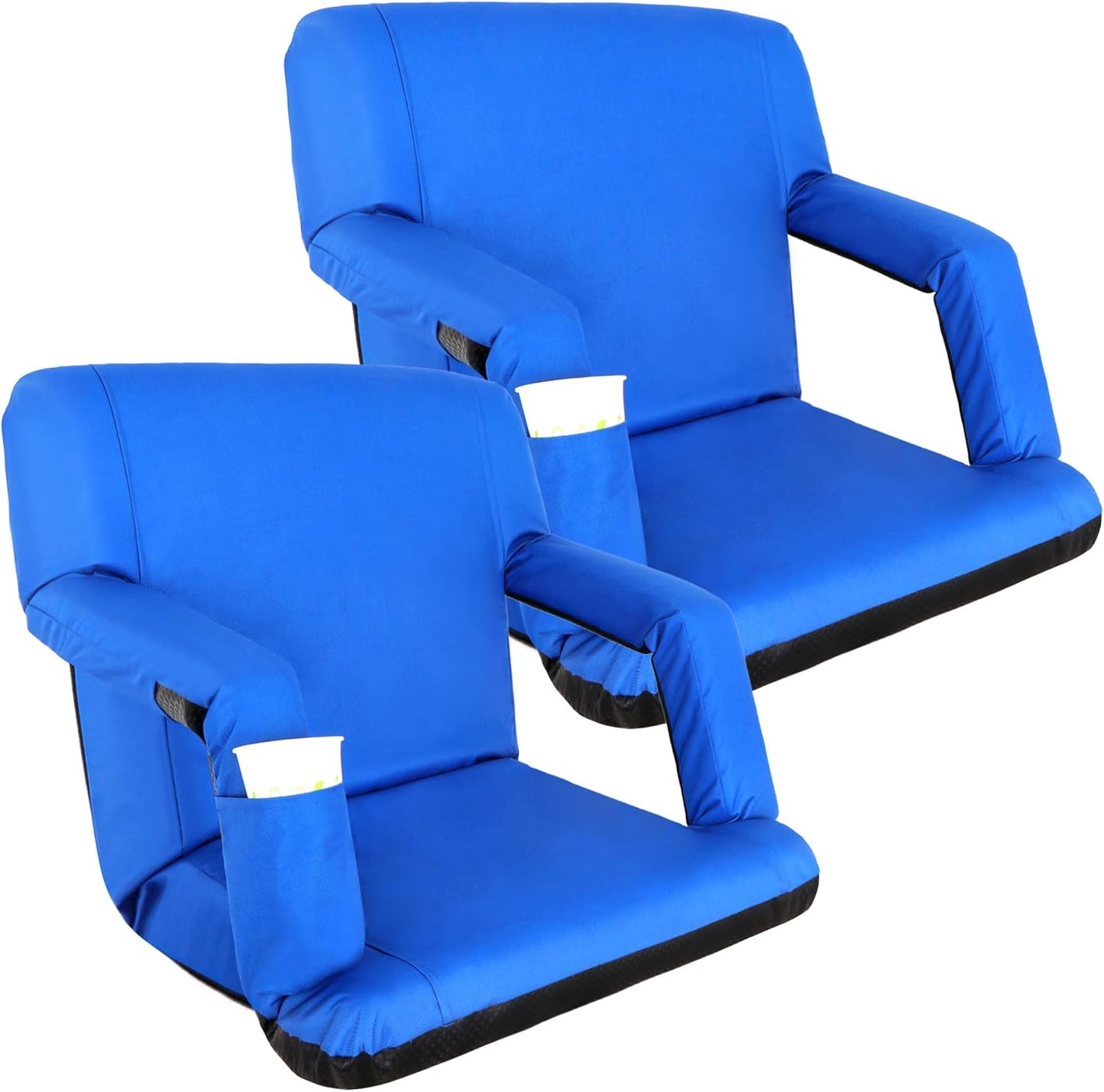Wide Stadium Seat for Bleachers with Back Support - 2 Pack