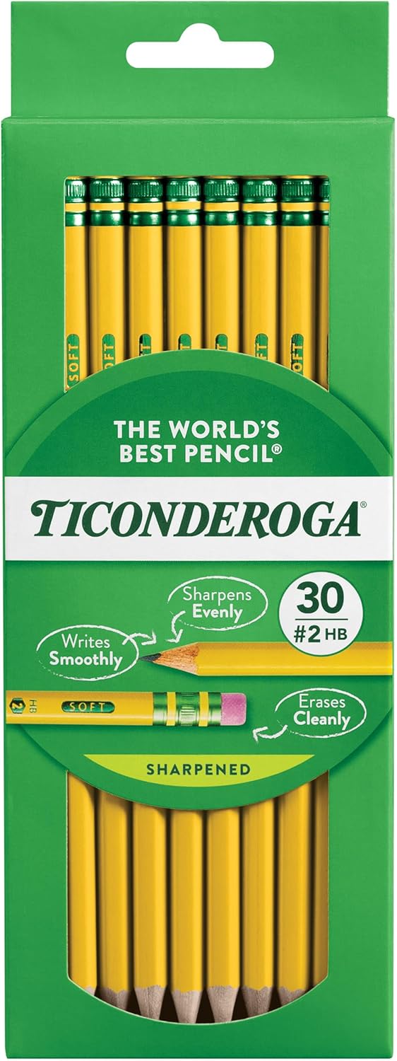 Ticonderoga Wood-Cased Pencils, Pre-Sharpened, 180 Count