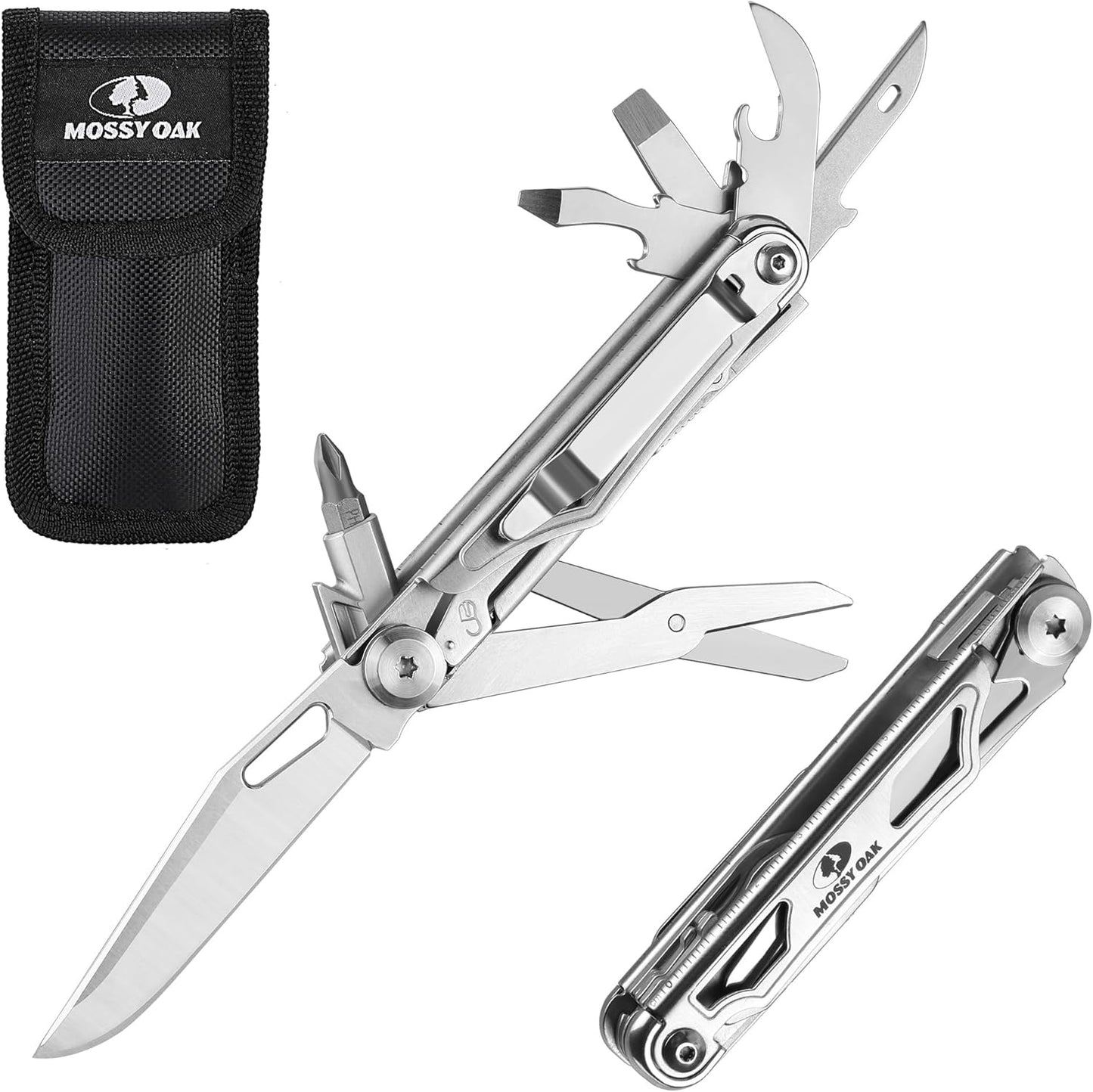 Mossy Oak 12-in-1 Stainless Steel Multitool - Ultimate Survival Companion