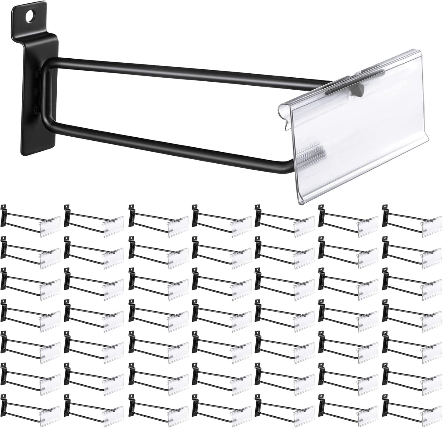 Oudain 8 Inch Slatwall Hooks with Label Holder for Retail Display