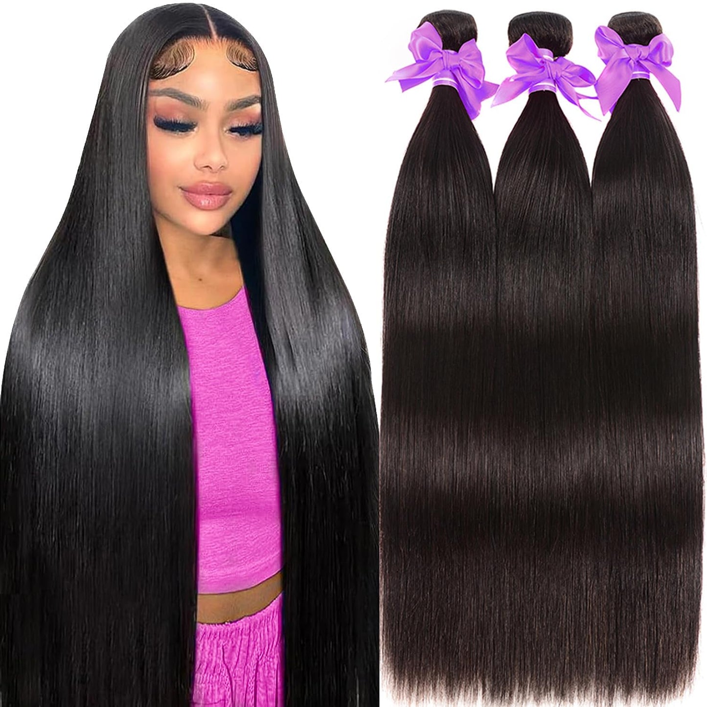 Straight Bundles Human Hair 10A Quality Brazilian Extensions