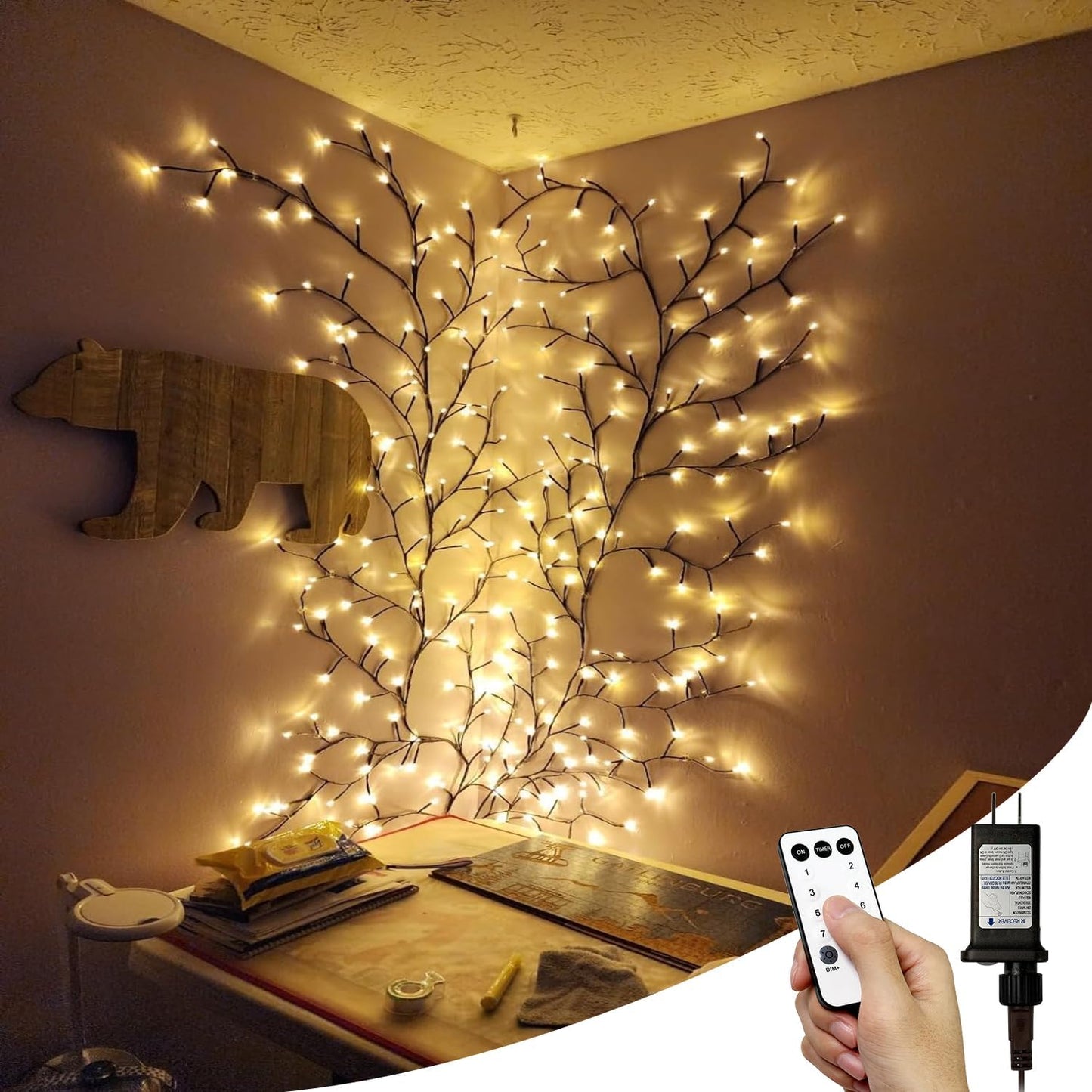 Enchanting 2Pcs Willow Vine Lights with Remote for Home Decor