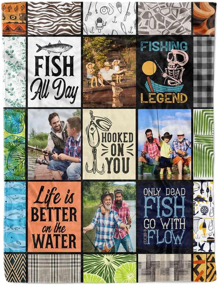 Personalized Fishing Sherpa Blanket | CUPIDCUSTOM