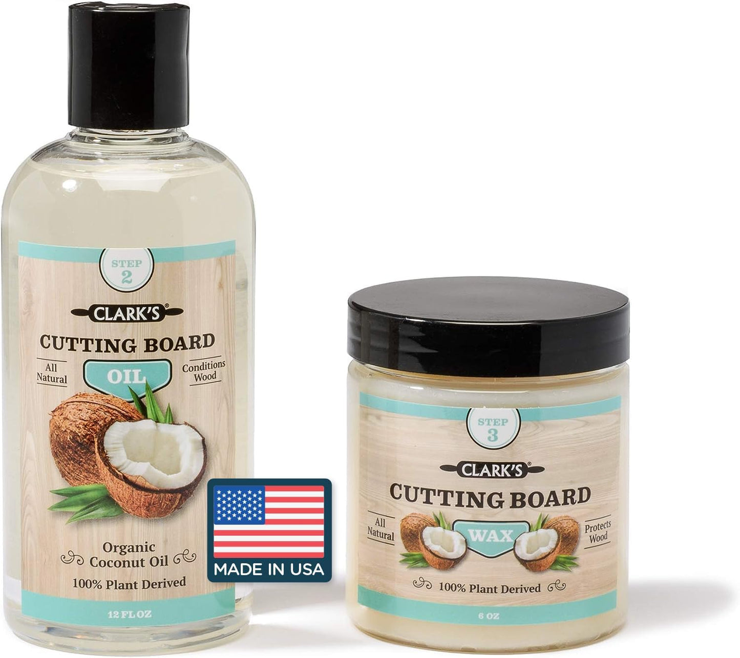 CLARK'S Cutting Board Care Kit with Coconut Oil for Kitchen Use
