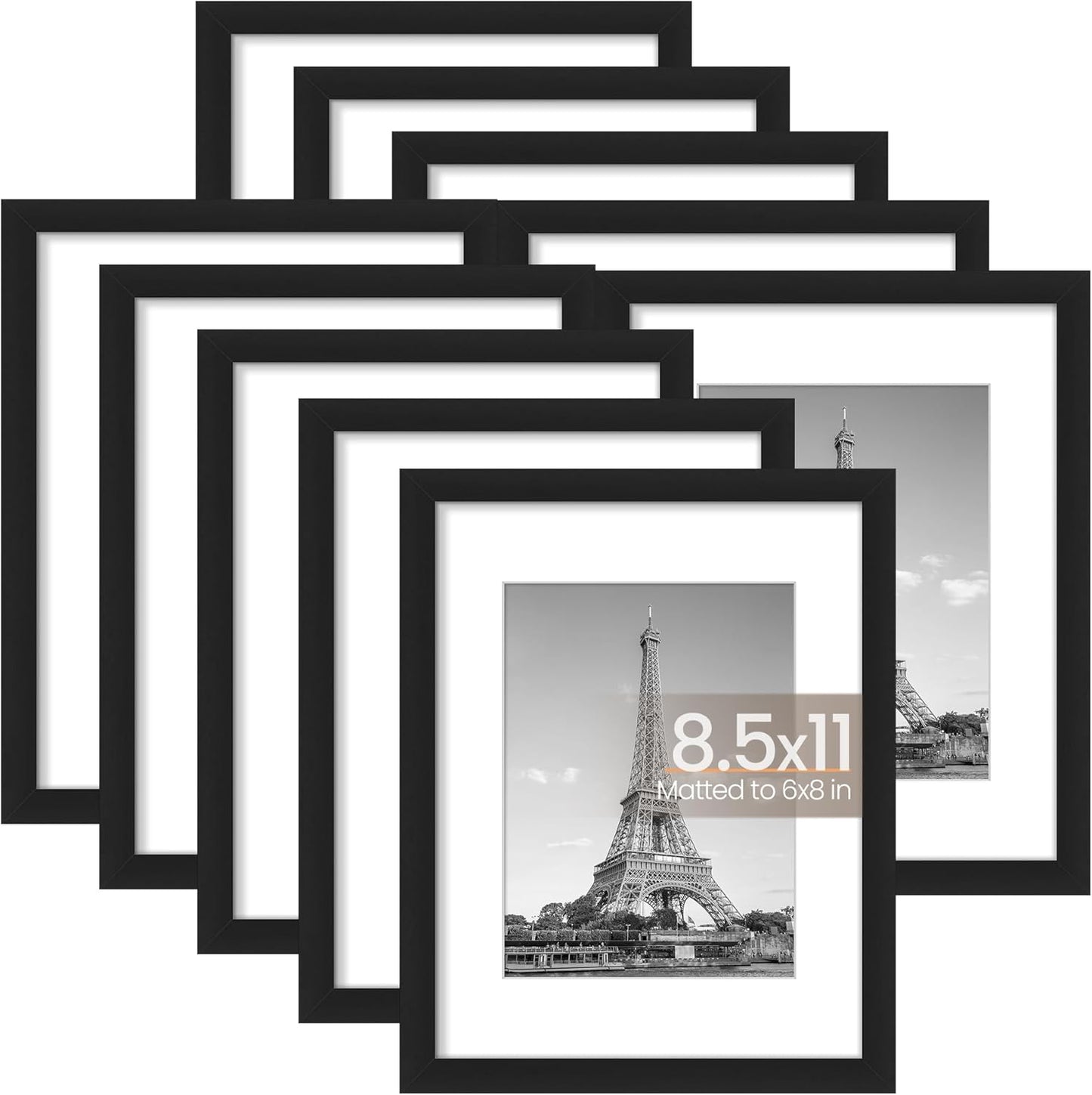 Upsimples 8.5x11 Picture Frame Set of 10 for Home Decor