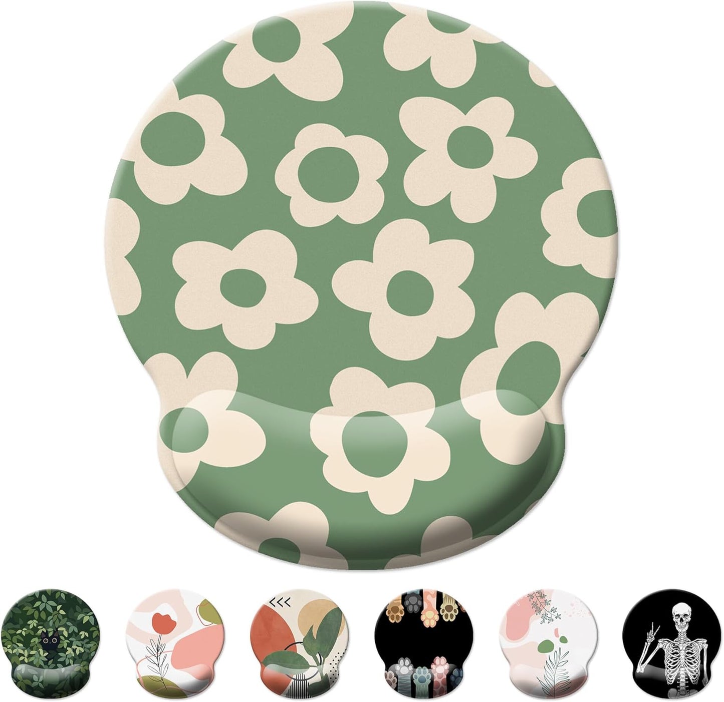 Vintage Groovy Flowers Mouse Pad: Pain Relief & Comfort