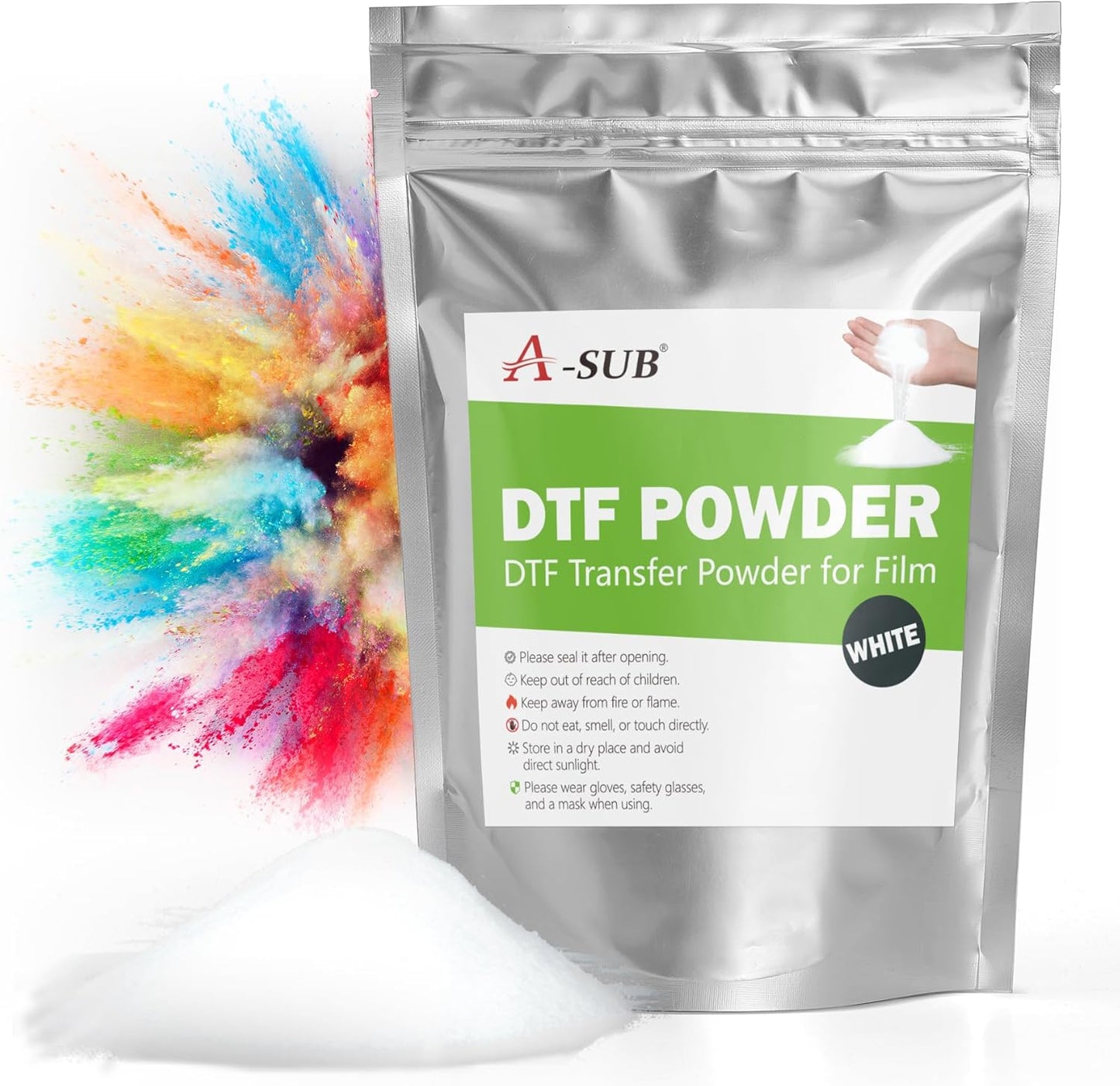 White DTF Transfer Powder for Digital Prints