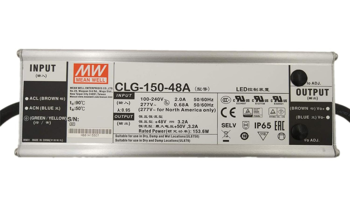 MEAN WELL CLG-150-48A 150W AC/DC Power Supply for LED Lighting