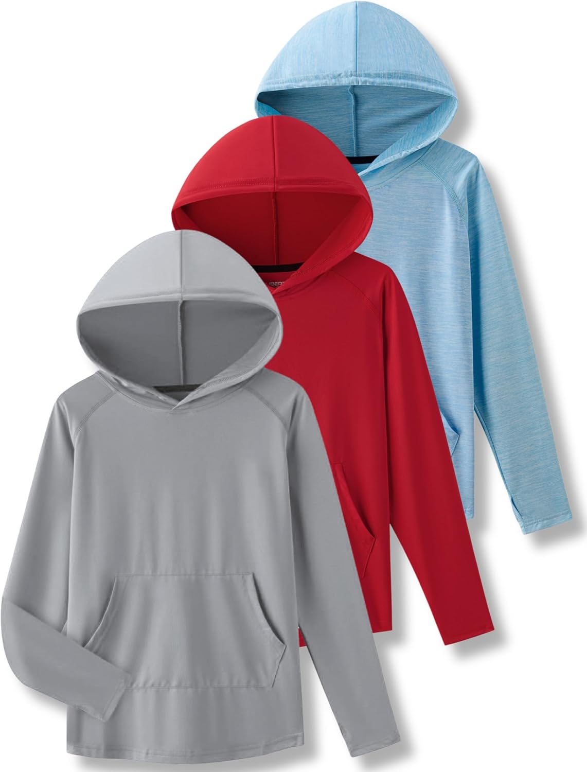 3 Pack Youth Active Hoodies - Dry-Fit Performance