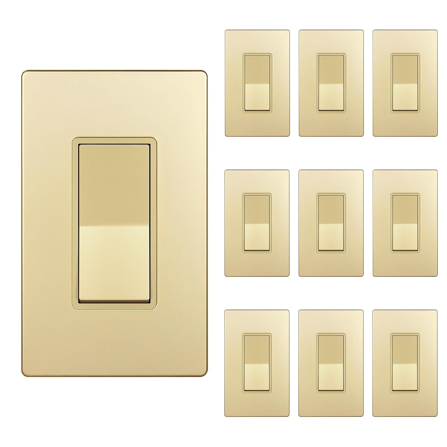 ENERLITES Elite Series Decorator Rocker Light Switch 10 Pack