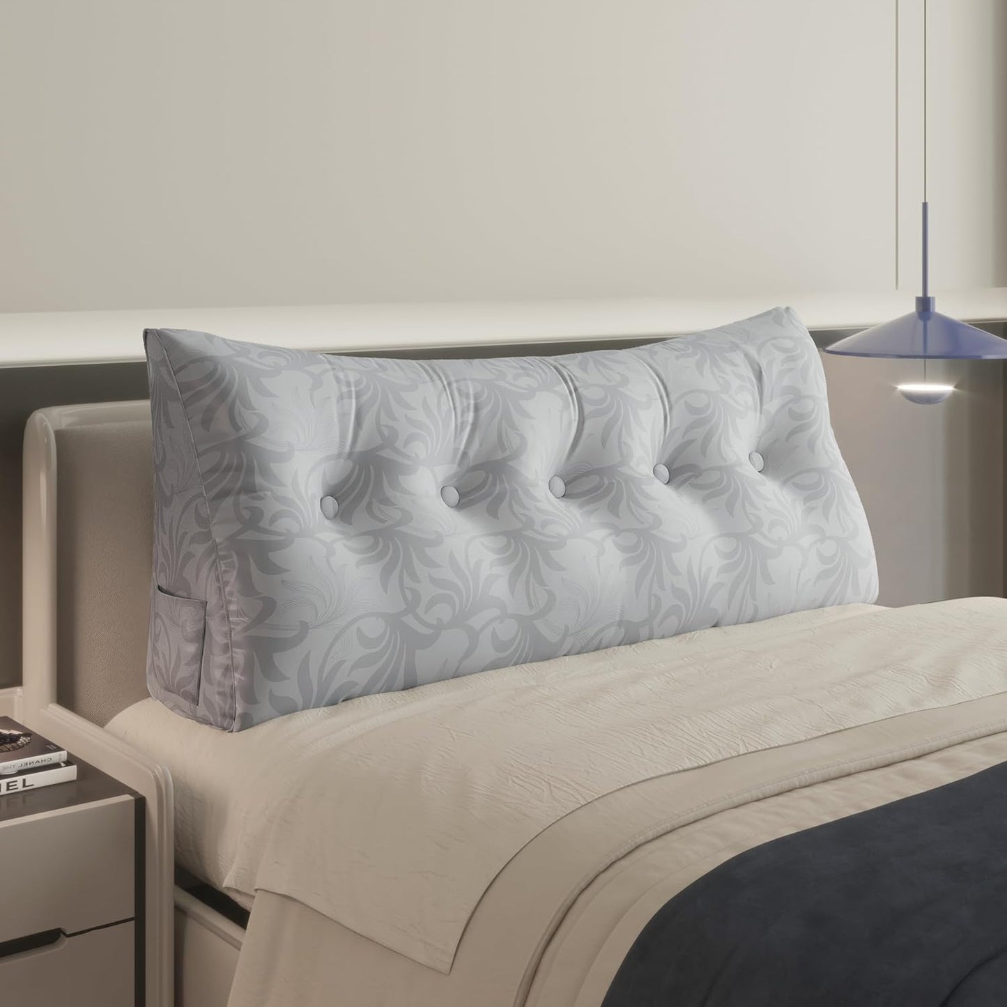 WOWMAX Triangular Bed Wedge Pillow for Headboard Comfort