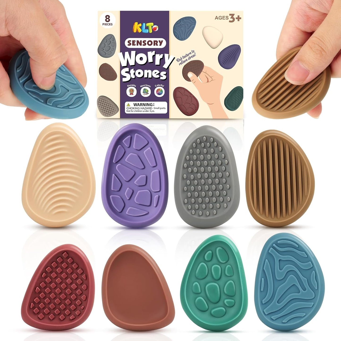 Sensory Stone 8-Pack: Calming Fidget for Anxiety