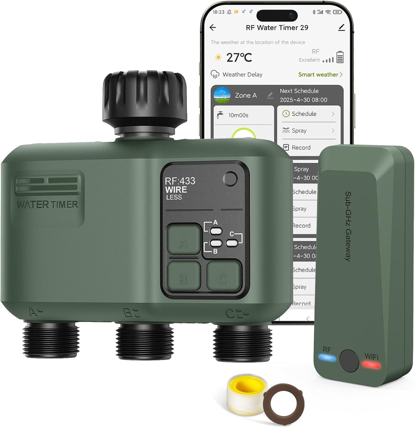Smart Sprinkler Timer 3 Zone for Efficient Garden Irrigation