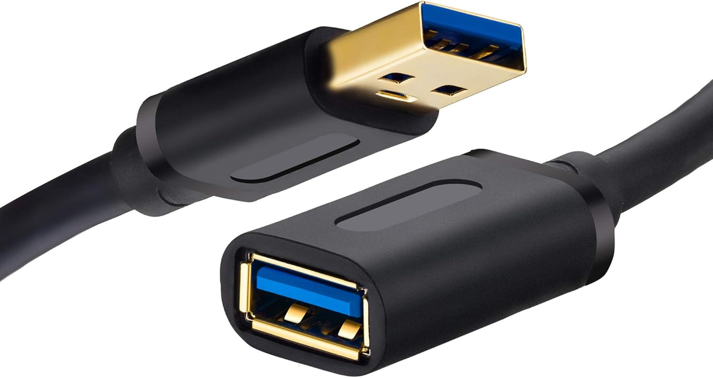 Tan QY 25Ft USB 3.0 Extension: High-Speed Gaming & Data Connectivity