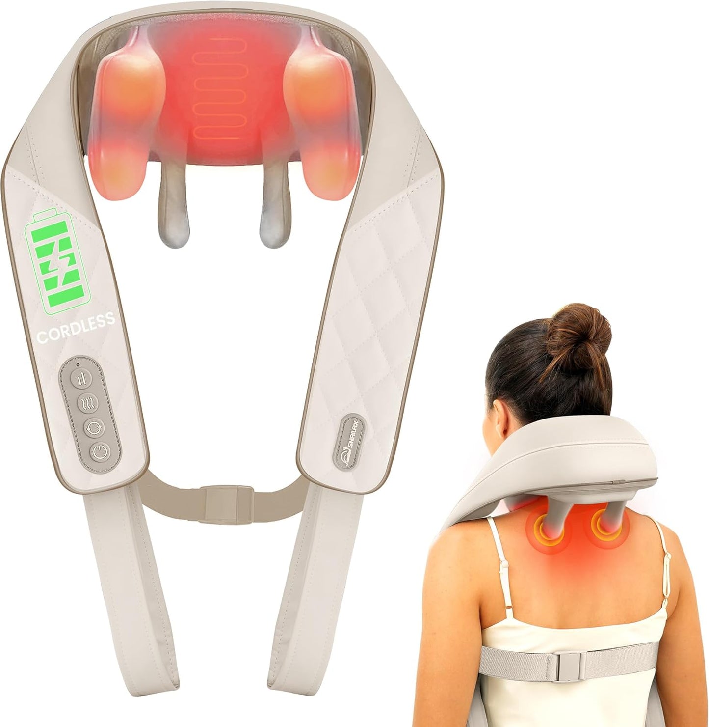 Snailax Cordless Neck Massager with Heat for Ultimate Relaxation