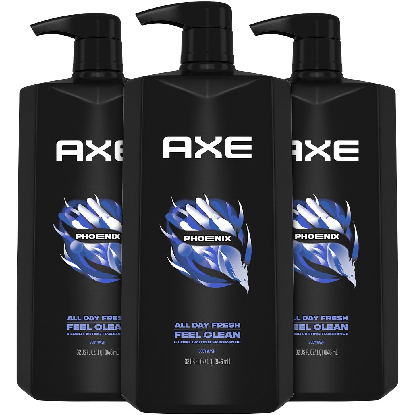 AXE Men's Body Wash & Shower Gel, Phoenix - 3-Pack, 12H Fresh